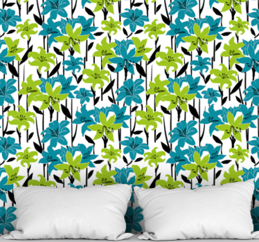 Papel tapiz flores colorida floración floral - TenVinilo