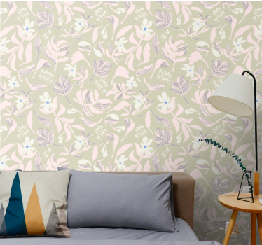 Papel tapiz flores delicada naturaleza floral - TenVinilo