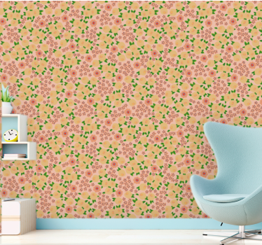 Papel tapiz flores delicia con motivos florales - TenVinilo