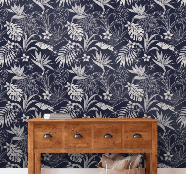 Papel tapiz flores despertar floral tropical - TenVinilo