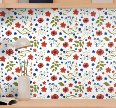 Papel tapiz flores detalle de motivo floral - TenVinilo