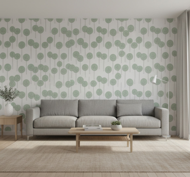 Papel tapiz flores diseño de árbol minimalista - TenVinilo