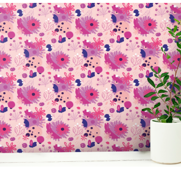 Papel tapiz flores diseño de arreglo floral - TenVinilo