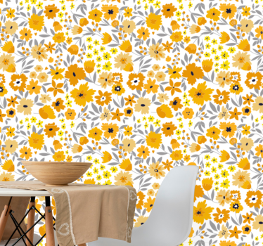 Papel tapiz flores diseño de explosión floral - TenVinilo