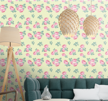 Papel tapiz flores diseño floral clásico - TenVinilo