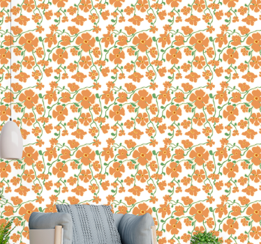 Papel tapiz flores diseño floral en floración - TenVinilo