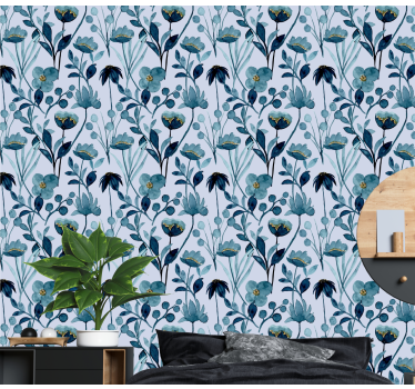 Papel tapiz flores elegancia botánica floral - TenVinilo