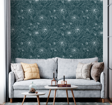 Papel tapiz flores elegancia con textura floral - TenVinilo