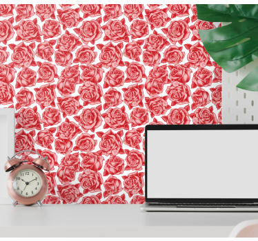 Papel tapiz flores elegancia del patrón rosa - TenVinilo