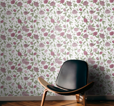 Papel tapiz flores encanto floral - TenVinilo