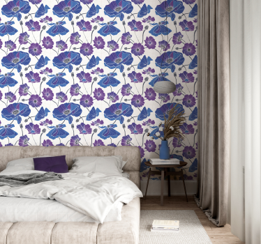 Papel tapiz flores escena de floración floral - TenVinilo
