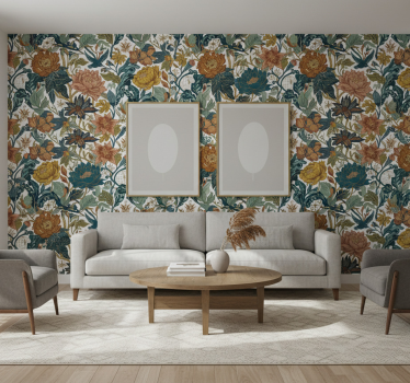 Papel tapiz flores estilo de paredes vivas - TenVinilo