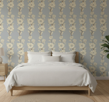 Papel tapiz flores estilo nostalgia nueva magnolia - TenVinilo