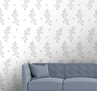 Papel tapiz flores elegancia floral beige - TenVinilo