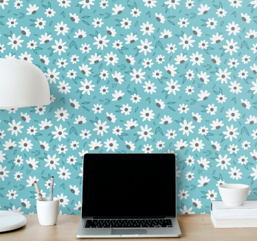 Papel tapiz flores floración floral primaveral - TenVinilo