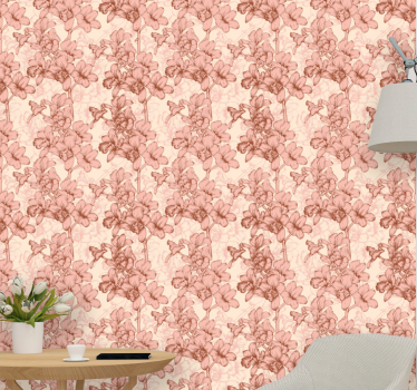 Papel tapiz flores floral adornado - TenVinilo