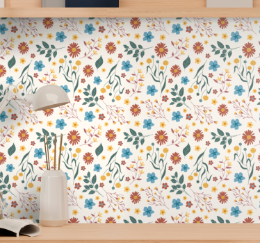 Papel tapiz flores florecimiento botánico - TenVinilo