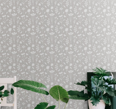 Papel tapiz flores gracia floral - TenVinilo