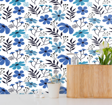 Papel tapiz flores imágenes botánicas florales - TenVinilo