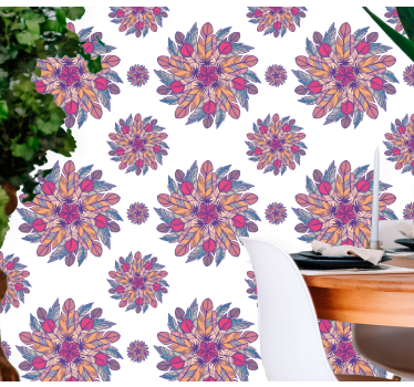 Papel tapiz flores motivo de explosión floral - TenVinilo