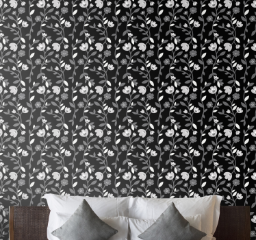 Papel tapiz flores motivo floral - TenVinilo
