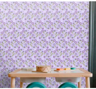 Papel tapiz flores patrón con motivos florales - TenVinilo
