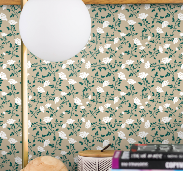 Papel tapiz flores patrón de floración sutil - TenVinilo