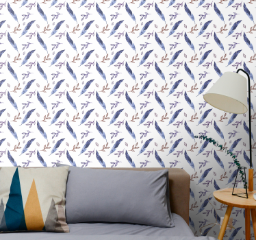 Papel tapiz flores patrón floral diagonal - TenVinilo