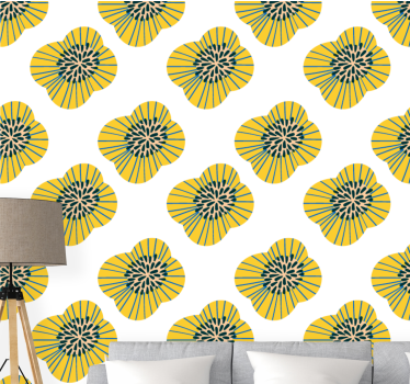 Papel tapiz flores patrón floral elegante - TenVinilo