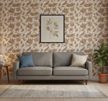 Papel tapiz flores set de flores paisley - TenVinilo