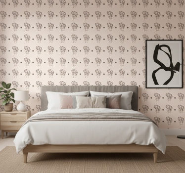 Papel tapiz flores silueta minimalista mujer bonita - TenVinilo