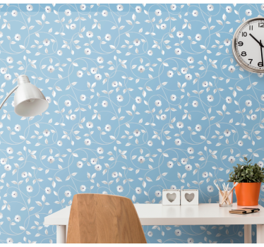 Papel tapiz flores simplicidad con motivos florales - TenVinilo