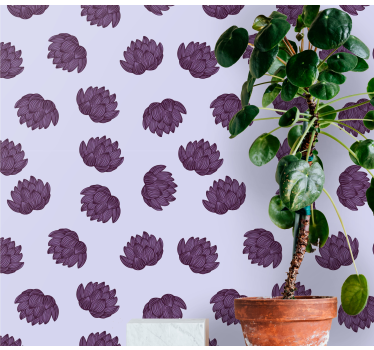 Papel tapiz flores simplicidad del patrón floral - TenVinilo