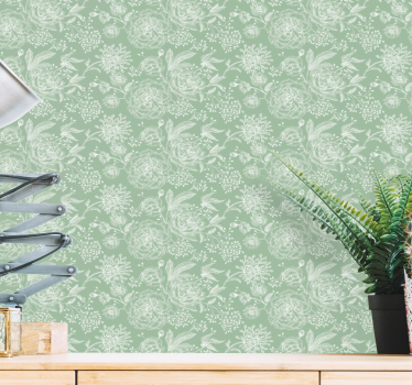 Papel tapiz flores suave elegancia floral - TenVinilo