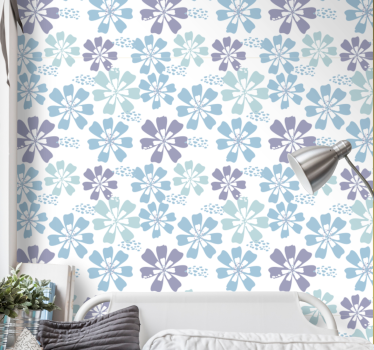 Papel tapiz flores tema de patrón floral - TenVinilo
