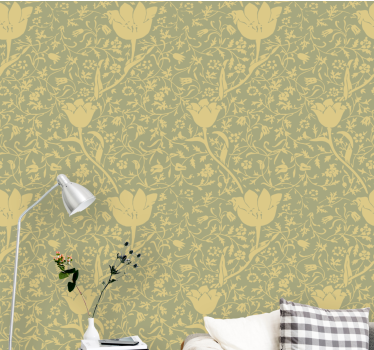 Papel tapiz flores tulipán en flor - TenVinilo