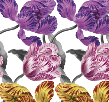 Papel tapiz flores tulipanes elegantes - TenVinilo