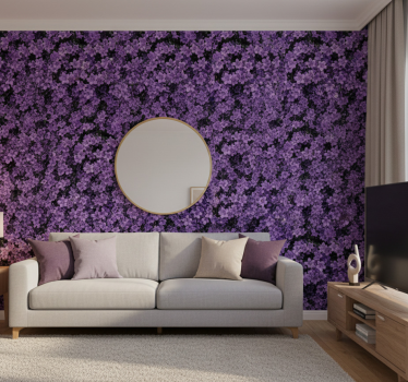 Papel tapiz flores violetas difusas - TenVinilo