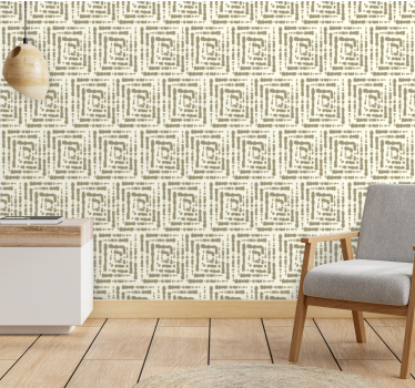 Papel tapiz entrada motivo cuadrado beige - TenVinilo