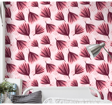 Papel tapiz flores motivo de patrón rosa - TenVinilo