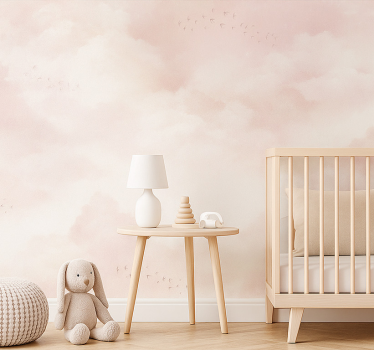 Papel tapiz infantil nubes rosadas - TenVinilo