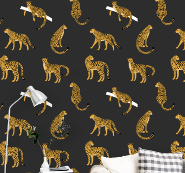 Papel tapiz leopardos motivo de manchas de leopardo - TenVinilo