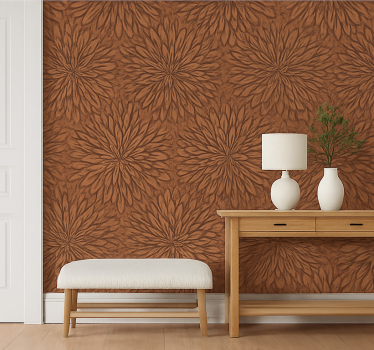 Papel tapiz madera estallido de coral moderno - TenVinilo