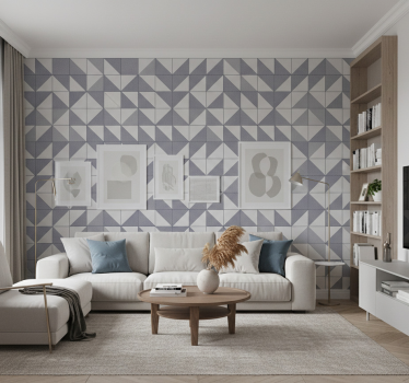 Papel tapiz moderno armonía de patrones geométricos - TenVinilo