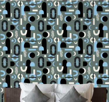 Papel tapiz moderno collage de formas geométricas - TenVinilo