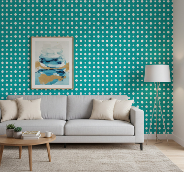 Papel tapiz moderno con motivo de lunares azules - TenVinilo