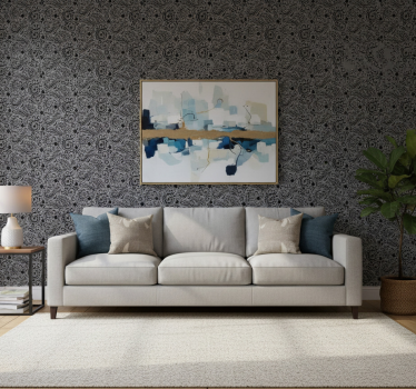 Papel tapiz moderno con patrones de espirales ornamentales - TenVinilo