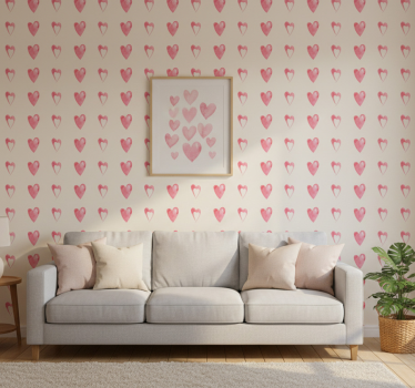 Papel tapiz moderno corazones desperdiciados - TenVinilo