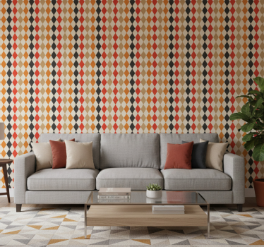 Papel tapiz moderno diseño de formas de diamante - TenVinilo