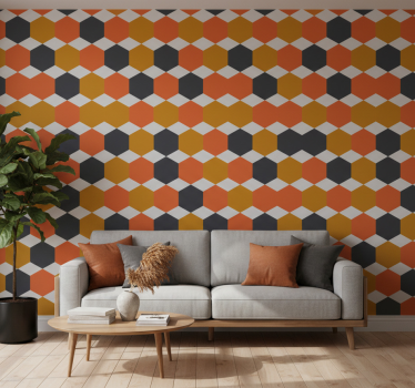 Papel tapiz moderno diseño de patrón hexagonal - TenVinilo